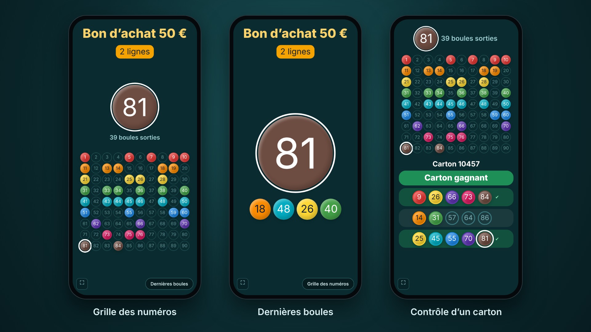 Le tirage suivi sur des téléphones